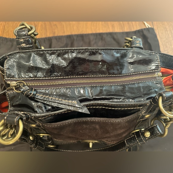 Coach Legacy Garcia Shoulder Bag, Brown Leather and Patent Leather, EUC - Picture 4 of 13